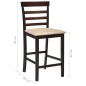 Barhocker 2 Stk. Braun Stoff Barhocker 2 Stk. Braun Stoff