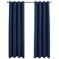 vidaXL Verdunkelungsvorhänge mit Metallösen 2 Stk. Blau 140x225cm vidaXL Verdunkelungsvorhänge mit Metallösen 2 Stk. Blau 140x225cm