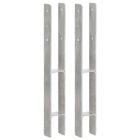 vidaXL Pfostenträger 2 Stk. Silbern 7×6×60 cm Verzinkter Stahl