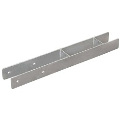 vidaXL Pfostenträger 2 Stk. Silbern 7×6×60 cm Verzinkter Stahl