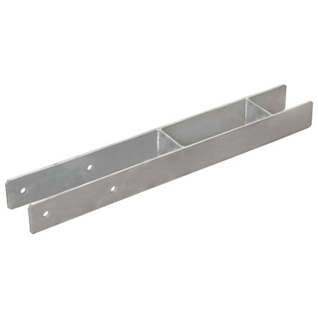 vidaXL Pfostenträger 2 Stk. Silbern 7×6×60 cm Verzinkter Stahl