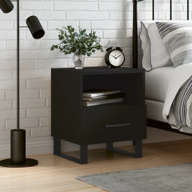 vidaXL Nachttisch Schwarz 40x35x47,5 cm Holzwerkstoff vidaXL Nachttisch Schwarz 40x35x47,5 cm Holzwerkstoff