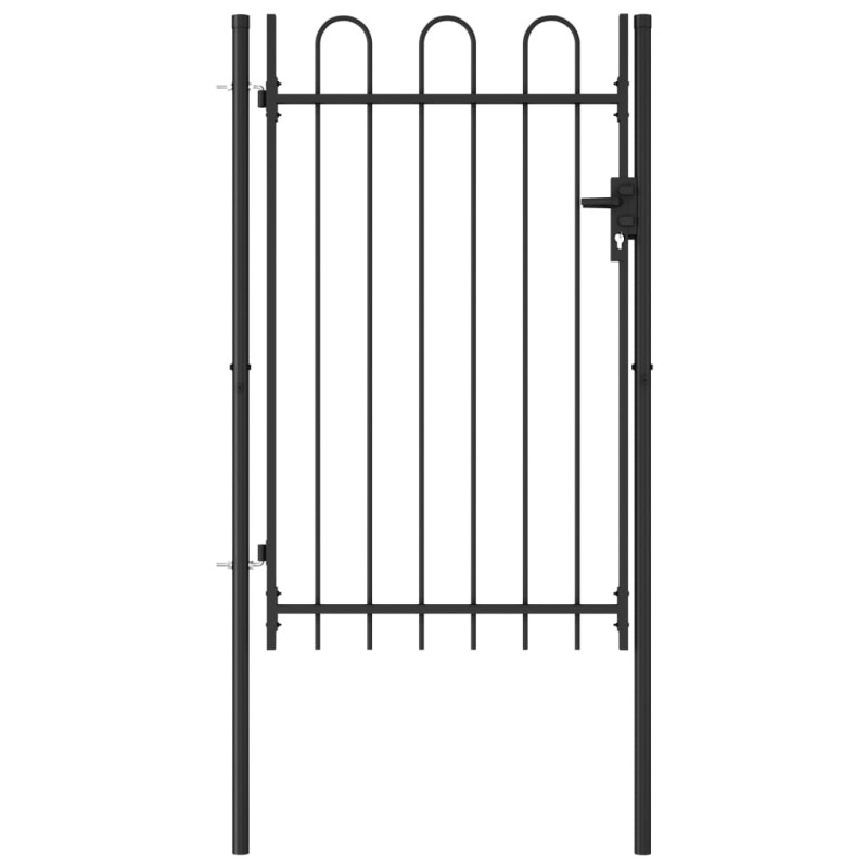 vidaXL Zauntor Einzelflügel Gewölbte Spitze Stahl 1 x 1,5 m Schwarz vidaXL Zauntor Einzelflügel Gewölbte Spitze Stahl 1 x 1,5 m Schwarz