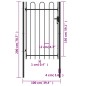 vidaXL Zauntor Einzelflügel Gewölbte Spitze Stahl 1 x 1,5 m Schwarz vidaXL Zauntor Einzelflügel Gewölbte Spitze Stahl 1 x 1,5 m Schwarz