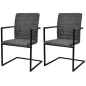 vidaXL Freischwinger 2 Stk. Grau Kunstleder vidaXL Freischwinger 2 Stk. Grau Kunstleder