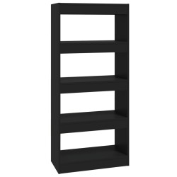 vidaXL Bücherregal/Raumteiler Schwarz 60x30x135 cm Holzwerkstoff