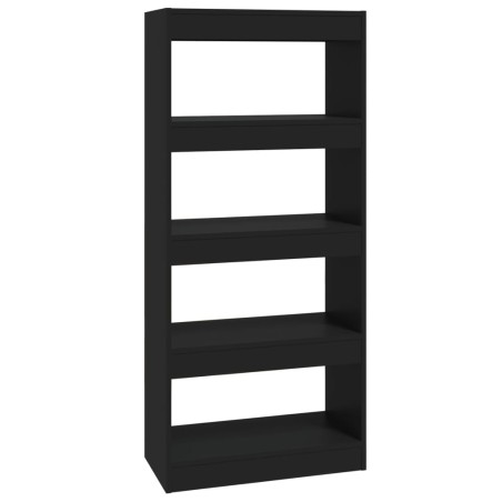 vidaXL Bücherregal/Raumteiler Schwarz 60x30x135 cm Holzwerkstoff
