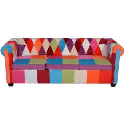 Chesterfield-Sofa 3-Sitzer-Sofa Stoff