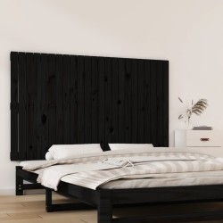 vidaXL Wand-Kopfteil Schwarz 147x3x90 cm Massivholz Kiefer