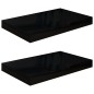 vidaXL Schwebende Wandregale 2 Stk. Hochglanz-Schwarz 40x23x3,8cm MDF vidaXL Schwebende Wandregale 2 Stk. Hochglanz-Schwarz 40x23x3,8cm MDF
