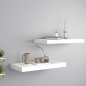 vidaXL Schwebende Wandregale 2 Stk. Weiß 50x23x3,8cm MDF vidaXL Schwebende Wandregale 2 Stk. Weiß 50x23x3,8cm MDF