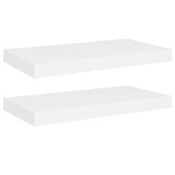 vidaXL Schwebende Wandregale 2 Stk. Weiß 50x23x3,8cm MDF