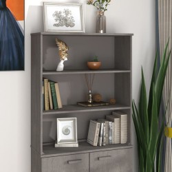vidaXL Highboard-Oberteil HAMAR Hellgrau 85x35x100 cm Massivholz