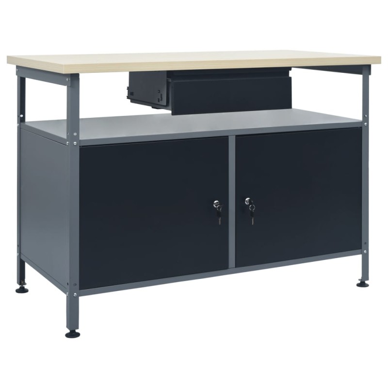 vidaXL Werkbank Schwarz 120x60x85 cm Stahl vidaXL Werkbank Schwarz 120x60x85 cm Stahl