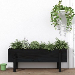 vidaXL Hochbeet Schwarz 101x30x38 cm Massivholz Kiefer