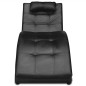 Chaiselongue mit Kissen Schwarz Kunstleder Chaiselongue mit Kissen Schwarz Kunstleder