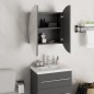 vidaXL Badezimmerschrank mit Rundem Spiegel & LED Grau 47x47x17,5 cm vidaXL Badezimmerschrank mit Rundem Spiegel & LED Grau 47x47x17,5 cm