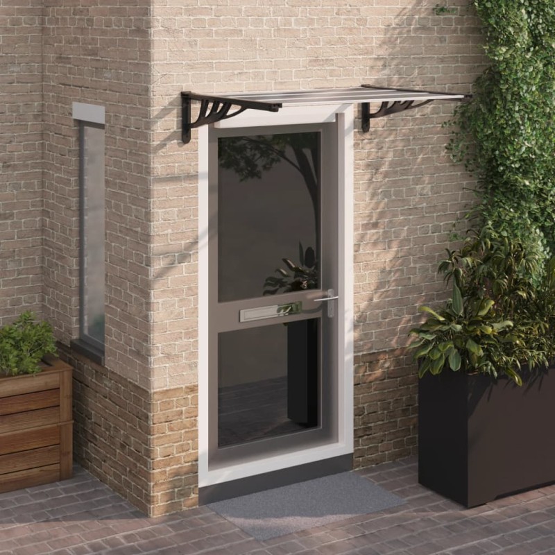 vidaXL Türvordach Schwarz und Transparent 122x90 cm Polycarbonat vidaXL Türvordach Schwarz und Transparent 122x90 cm Polycarbonat