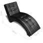 Chaiselongue mit Kissen Schwarz Kunstleder Chaiselongue mit Kissen Schwarz Kunstleder