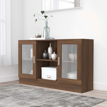 vidaXL Vitrinenschrank Braun Eichen-Optik 120x30,5x70 cm Holzwerkstoff