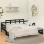 vidaXL Tagesbett Ausziehbar Schwarz Massivholz Kiefer 2x(90x190) cm vidaXL Tagesbett Ausziehbar Schwarz Massivholz Kiefer 2x(90x190) cm