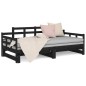 vidaXL Tagesbett Ausziehbar Schwarz Massivholz Kiefer 2x(90x190) cm vidaXL Tagesbett Ausziehbar Schwarz Massivholz Kiefer 2x(90x190) cm