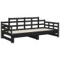 vidaXL Tagesbett Ausziehbar Schwarz Massivholz Kiefer 2x(90x190) cm vidaXL Tagesbett Ausziehbar Schwarz Massivholz Kiefer 2x(90x190) cm
