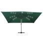 vidaXL Ampelschirm mit LED-Leuchten und Aluminium-Mast 400x300 cm Grün vidaXL Ampelschirm mit LED-Leuchten und Aluminium-Mast 400x300 cm Grün