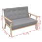 2-Sitzer-Sofa Stoff Hellgrau 2-Sitzer-Sofa Stoff Hellgrau