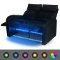 vidaXL Relaxsessel 2-Sitzer mit LED Kunstleder Schwarz vidaXL Relaxsessel 2-Sitzer mit LED Kunstleder Schwarz