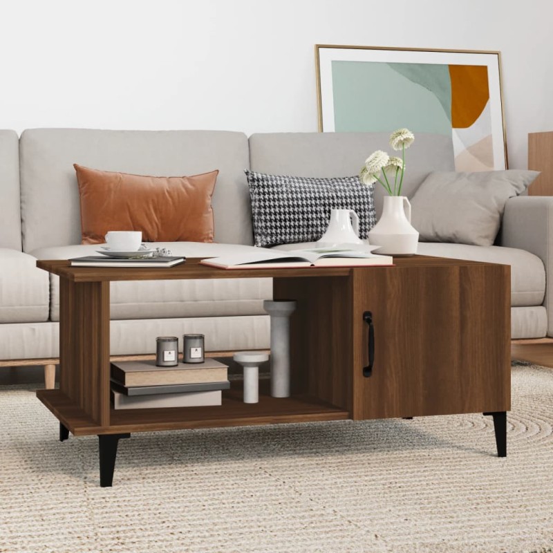 vidaXL Couchtisch Braun Eichen-Optik 90x50x40 cm Holzwerkstoff vidaXL Couchtisch Braun Eichen-Optik 90x50x40 cm Holzwerkstoff
