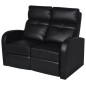 vidaXL Relaxsessel 2-Sitzer mit LED Kunstleder Schwarz vidaXL Relaxsessel 2-Sitzer mit LED Kunstleder Schwarz