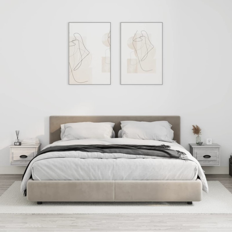 vidaXL Wand-Nachttische 2 Stk. Grau Sonoma 41,5x36x28 cm vidaXL Wand-Nachttische 2 Stk. Grau Sonoma 41,5x36x28 cm