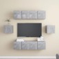 vidaXL 6-tlg. TV-Schrank-Set Betongrau Holzwerkstoff vidaXL 6-tlg. TV-Schrank-Set Betongrau Holzwerkstoff