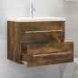 vidaXL Waschbeckenschrank Räuchereiche 60x38,5x48 cm Holzwerkstoff vidaXL Waschbeckenschrank Räuchereiche 60x38,5x48 cm Holzwerkstoff