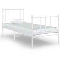 vidaXL Bett Weiß Metall 90x200 cm