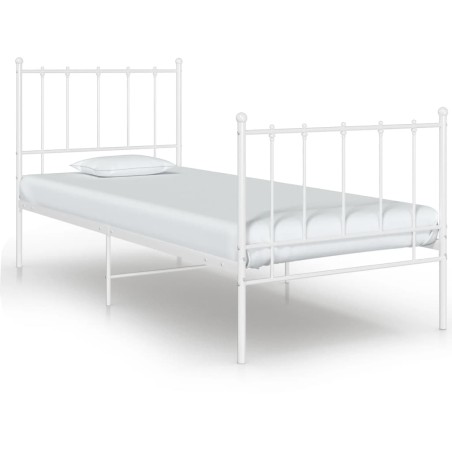 vidaXL Bett Weiß Metall 90x200 cm