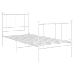 vidaXL Bett Weiß Metall 90x200 cm