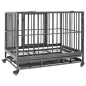 vidaXL Hundekäfig mit Rollen Stahl 92x62x76 cm vidaXL Hundekäfig mit Rollen Stahl 92x62x76 cm