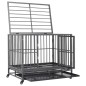 vidaXL Hundekäfig mit Rollen Stahl 92x62x76 cm vidaXL Hundekäfig mit Rollen Stahl 92x62x76 cm