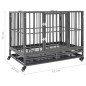 vidaXL Hundekäfig mit Rollen Stahl 92x62x76 cm vidaXL Hundekäfig mit Rollen Stahl 92x62x76 cm