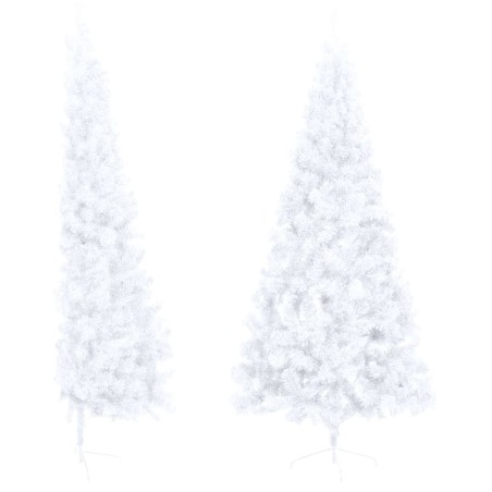 vidaXL Künstlicher Halber Weihnachtsbaum mit Ständer Weiß 180 cm PVC