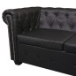 vidaXL Chesterfield Ecksofa 5-Sitzer Kunstleder Schwarz vidaXL Chesterfield Ecksofa 5-Sitzer Kunstleder Schwarz