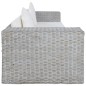 vidaXL 3-Sitzer-Sofa mit Polstern Grau Natürliches Rattan vidaXL 3-Sitzer-Sofa mit Polstern Grau Natürliches Rattan