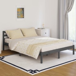 vidaXL Massivholzbett Kiefer 140x200 cm Grau