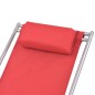 vidaXL Liegestühle 2 Stk. Stahl Rot vidaXL Liegestühle 2 Stk. Stahl Rot