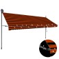 vidaXL Einziehbare Markise Handbetrieben mit LED 400 cm Orange Braun vidaXL Einziehbare Markise Handbetrieben mit LED 400 cm Orange Braun