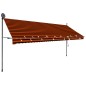vidaXL Einziehbare Markise Handbetrieben mit LED 400 cm Orange Braun vidaXL Einziehbare Markise Handbetrieben mit LED 400 cm Orange Braun