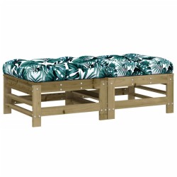 vidaXL Gartenhocker mit Kissen 2 Stk. Kiefernholz Imprägniert