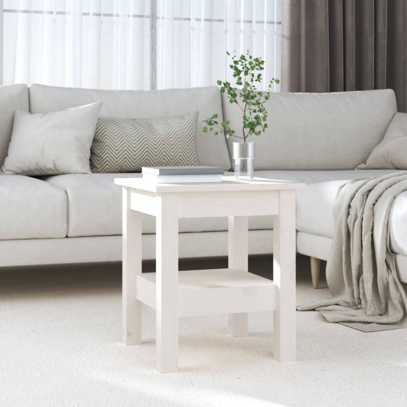 vidaXL Couchtisch Weiß 35x35x40 cm Massivholz Kiefer vidaXL Couchtisch Weiß 35x35x40 cm Massivholz Kiefer